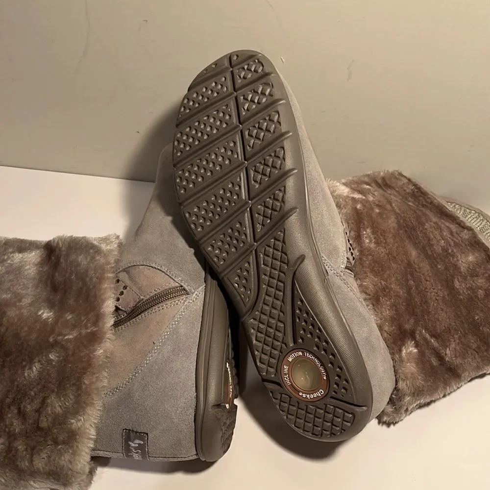 Cheeks by Tony Little leather faux fur  3 in 1 boots